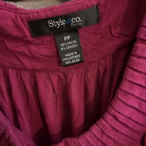 Style&Co red pleated blouse